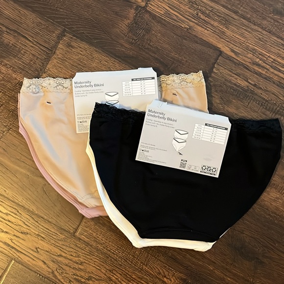 4-Pair Destination Maternity Lace Cooling Seamless Under Belly Bikini Panties - Picture 9 of 13